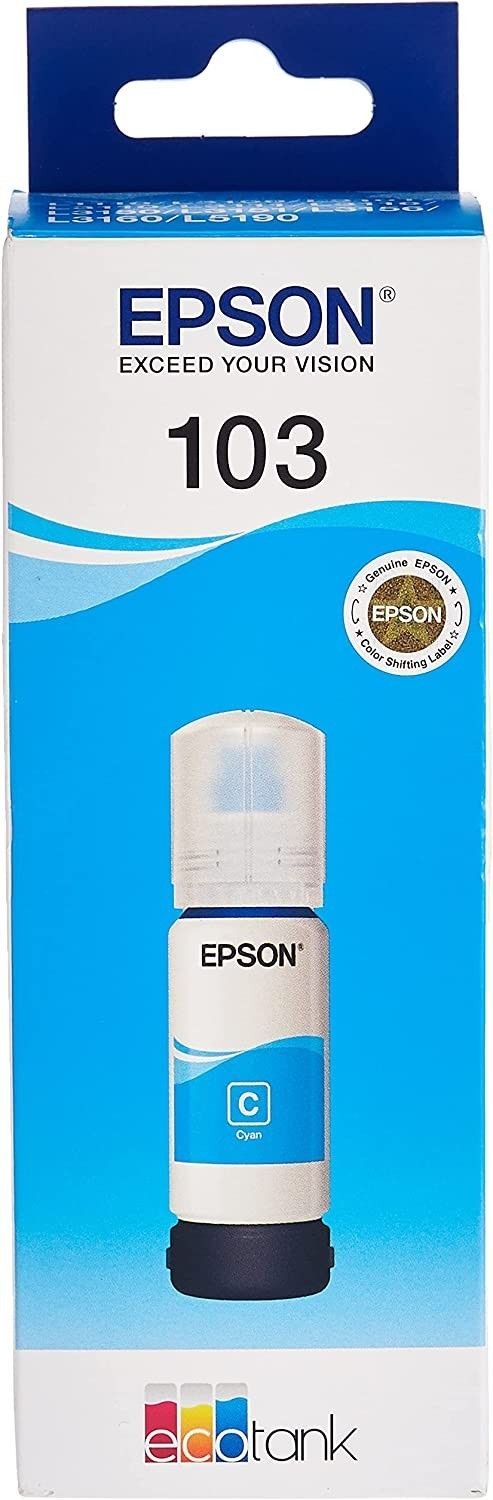 Epson 103 Ecotank 65ml. Mürekkep Cyan (Mavi)