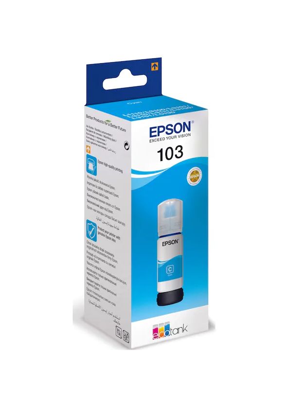 Epson 103 Ecotank 65ml. Mürekkep Cyan (Mavi)
