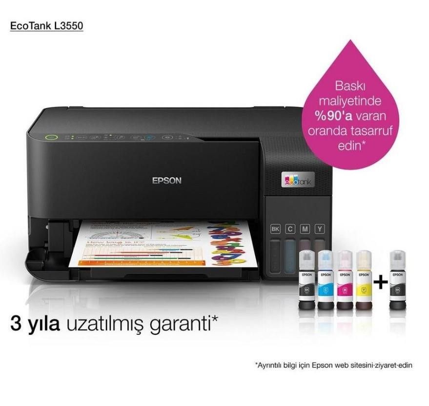 Epson L3550 Tanklı A4 WiFi Çok Fonk. Renkli Yazıcı