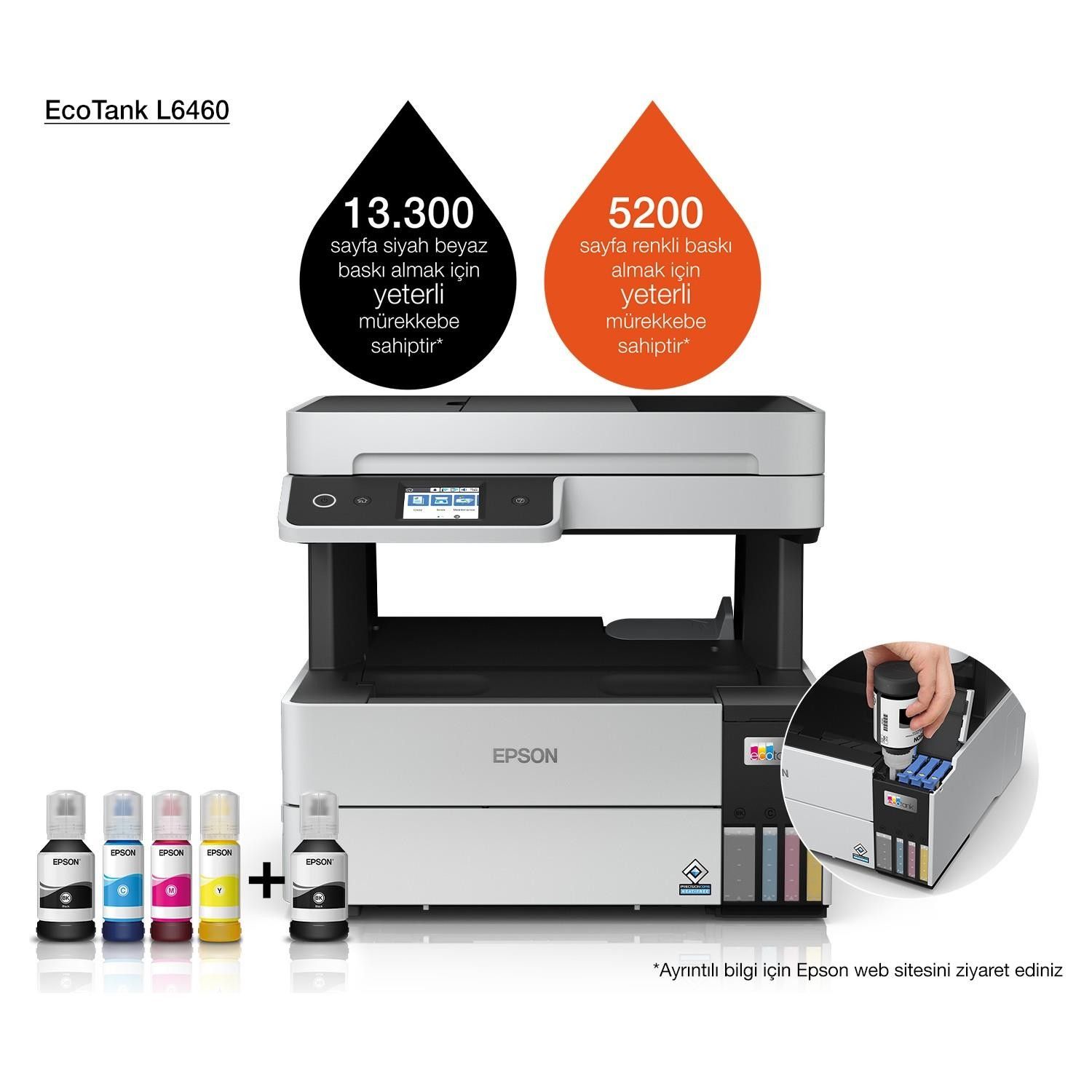 Epson L6460 Tanklı A4 WiFi Çok Fonk. Renkli Yazıcı