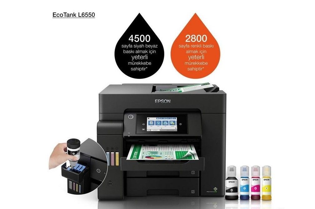 Epson L6550 Tanklı A4 WiFi Lan Çok Fonk. Renkli Ya