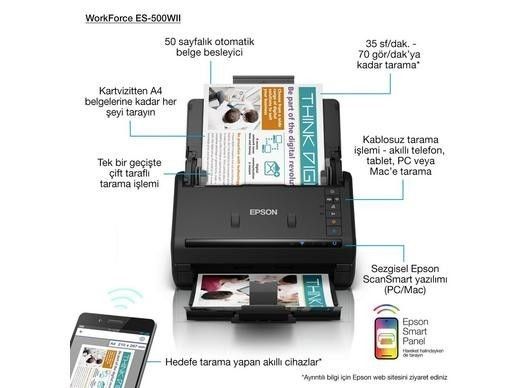 Epson WorkForce ES-500W II Wifi+DADF Tarayıcı