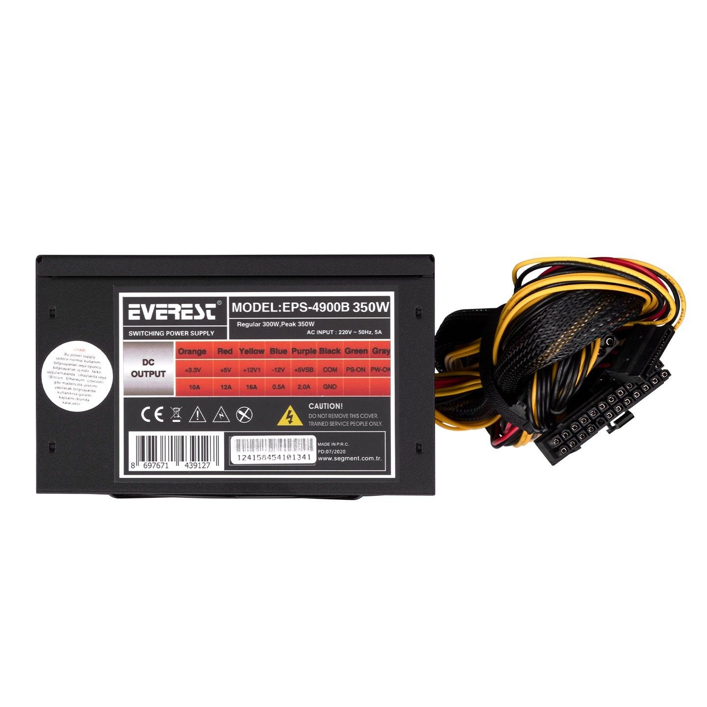 Everest EPS-4900B 350W 3xSata 6+4 Pin Power Supply