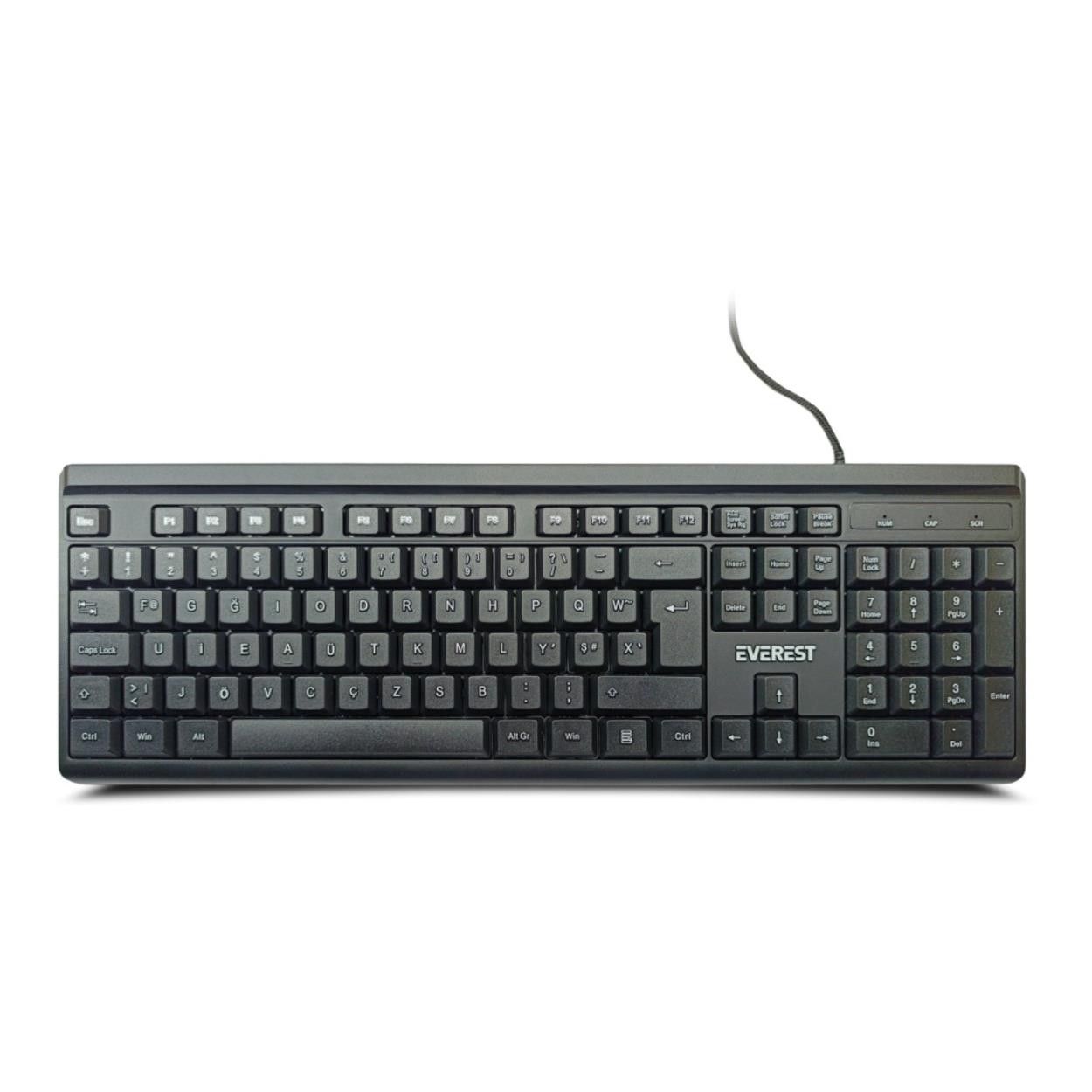 Everest KB-741F Siyah Kablolu F Klavye