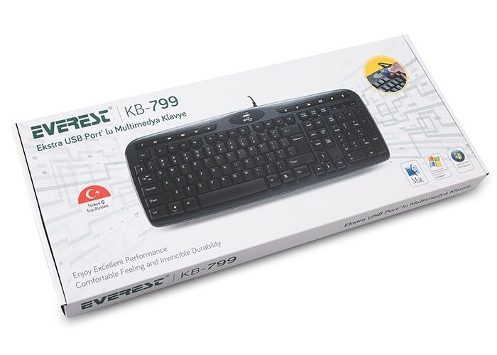 Everest KB-799 Siyah Usb Q Multimedia Klavye