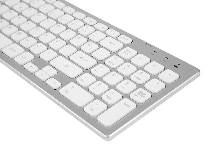 Everest KB-80W Beyaz/Gümüş Slim Kablosuz Klavye
