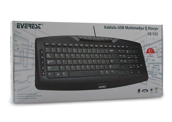 Everest KB-920 Siyah Usb Q Multimedia Klavye
