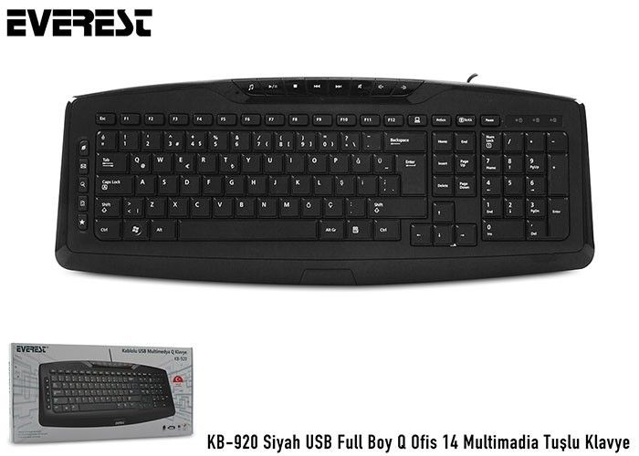 Everest KB-920 Siyah Usb Q Multimedia Klavye