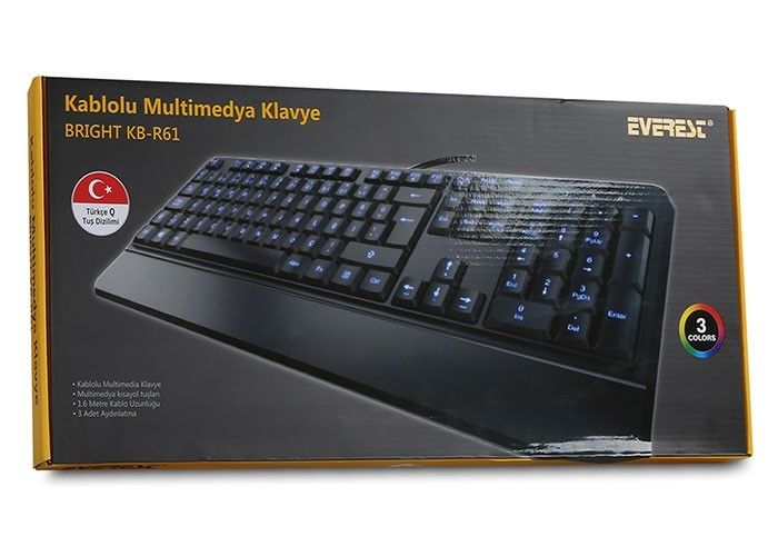 Everest KB-R61 Aydınlatmalı Q Multimedia Klavye
