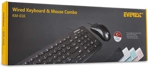 Everest KM-01K Siyah Kablolu Usb Klavye Mouse Set