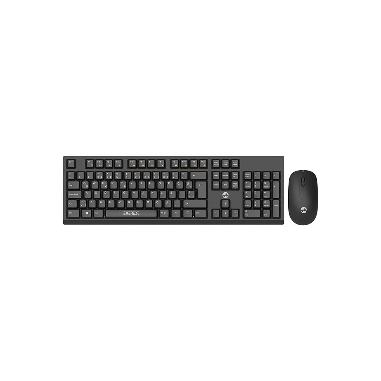 Everest KM-2510 Siyah Kablosuz Q Klavye Mouse Set