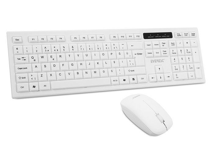 Everest KM-6121 Beyaz Kablosuz Q Klavye Mouse Set