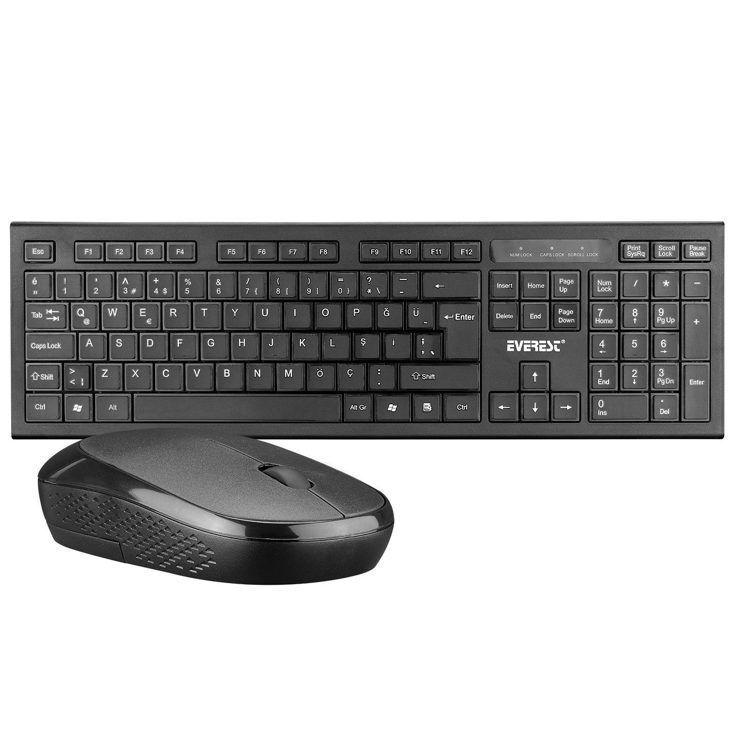 Everest KM-6121 Siyah Kablosuz Q Klavye Mouse Set