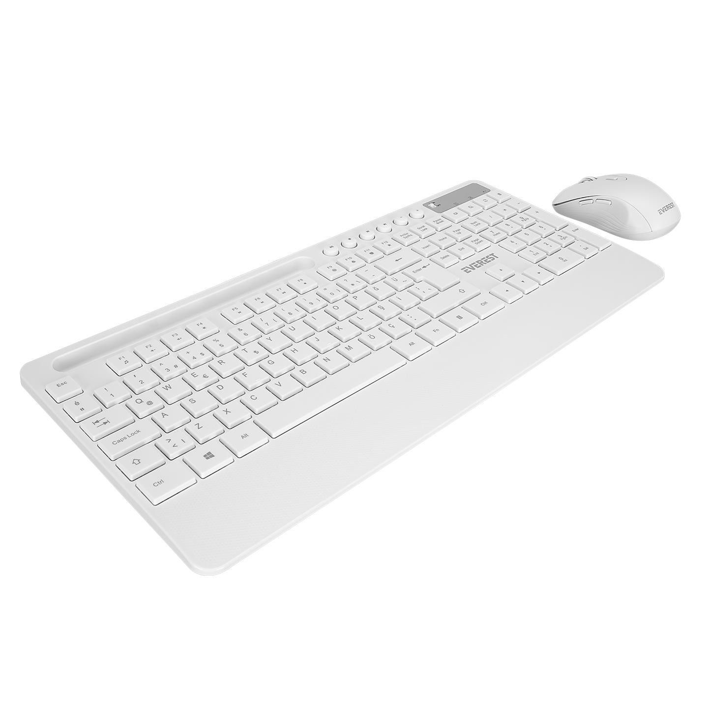 Everest KM-9676 Kablosuz Klavye+Mouse Set Beyaz