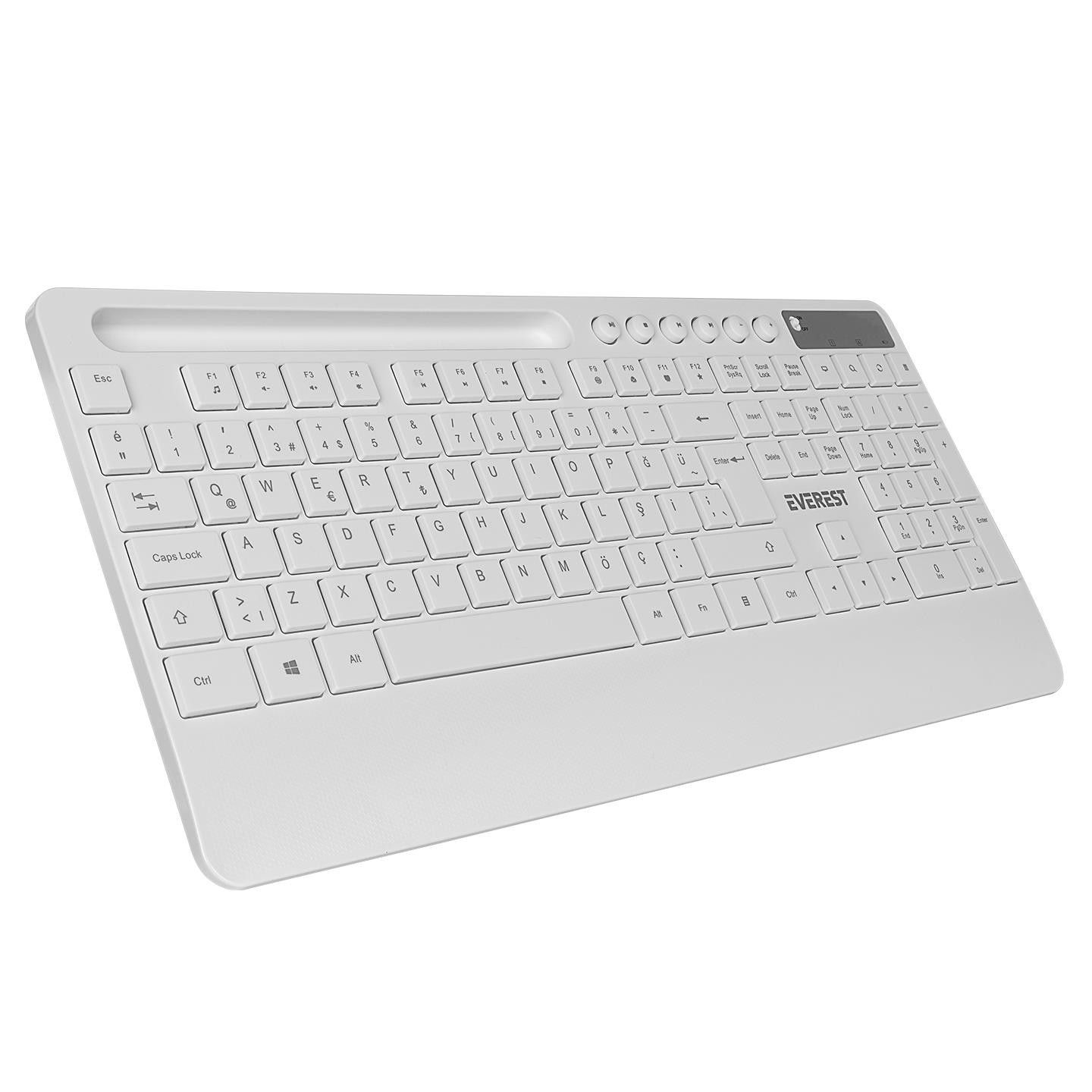 Everest KM-9676 Kablosuz Klavye+Mouse Set Beyaz