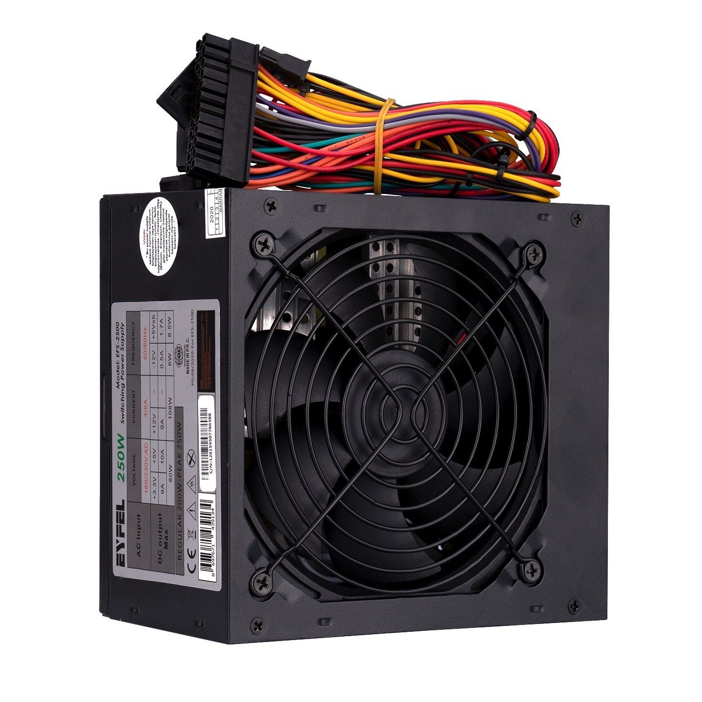 Eyfel EFS-2500 250W Peak 12cm Fan 2xSata Power Sup