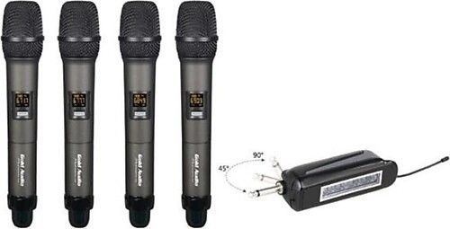 Gold Audio GX-734 4 El Uhf Telsiz Mikrofon Gri