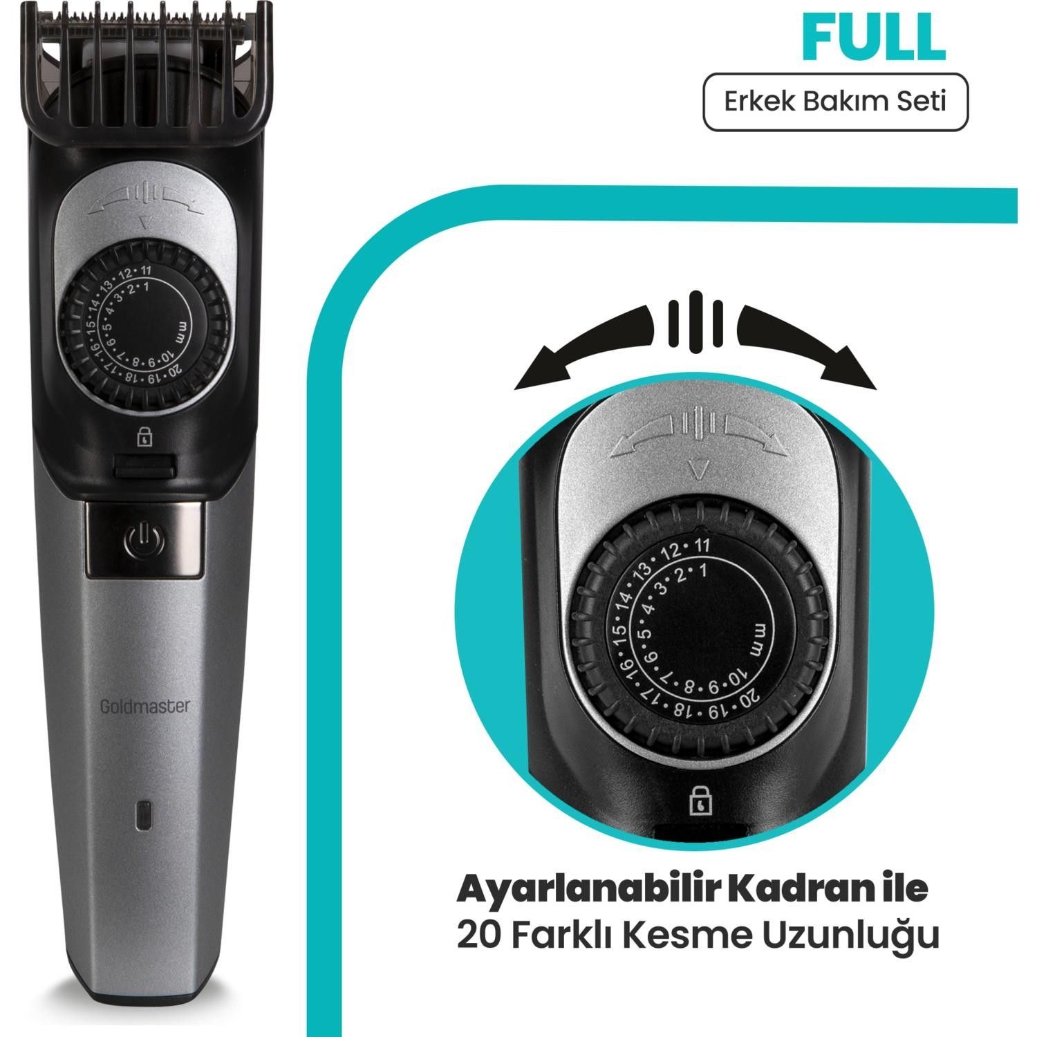 Goldmaster Full GM-8125 8 in 1 Erkek Bakım Seti