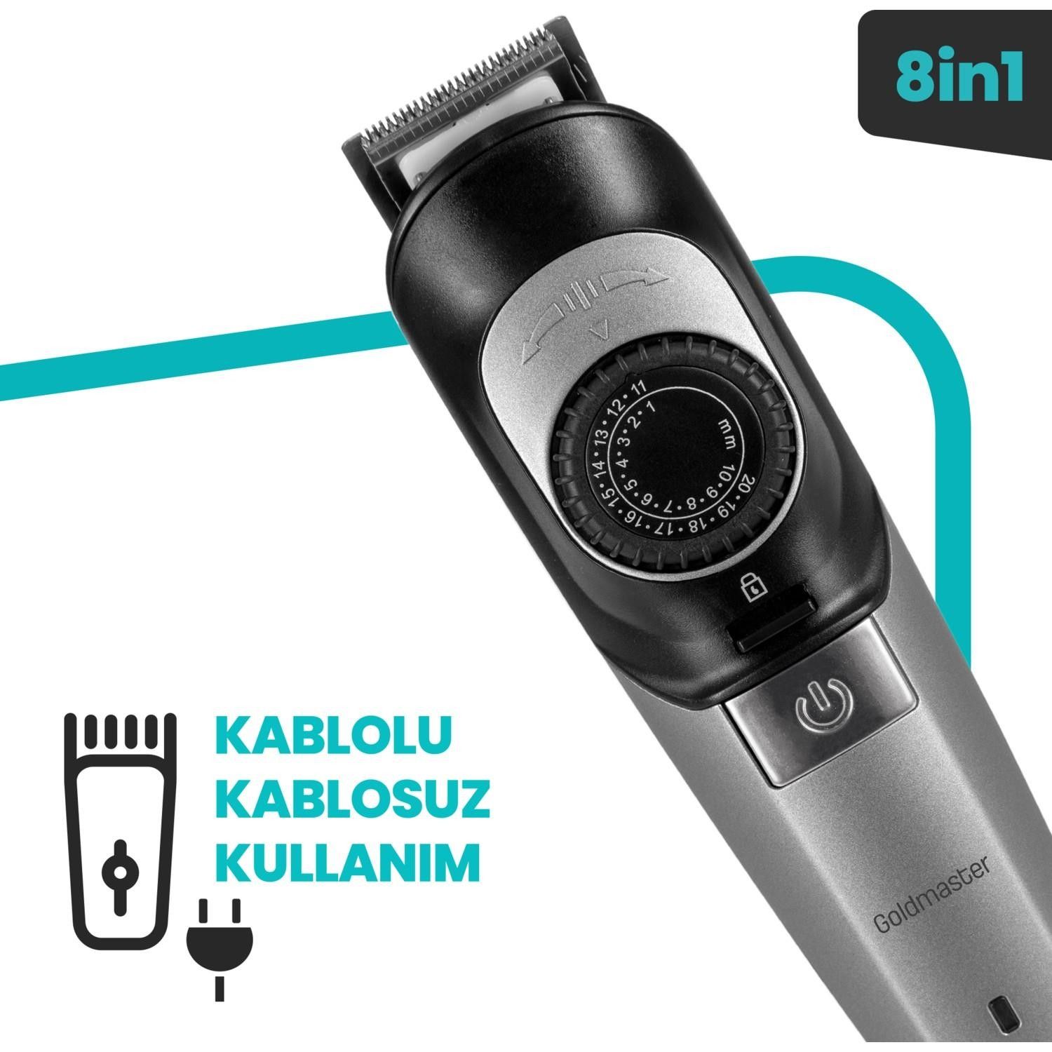 Goldmaster Full GM-8125 8 in 1 Erkek Bakım Seti