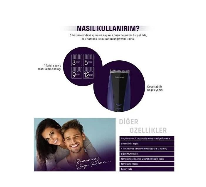 Goldmaster GM-8102 Merkür Saç Kesme Makinesi