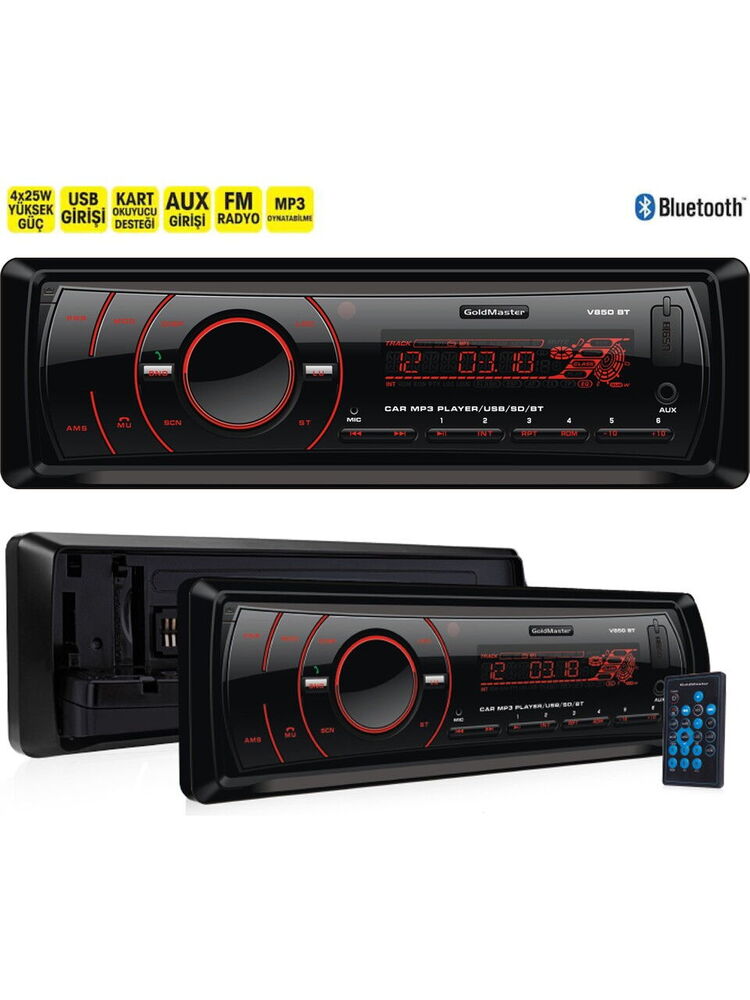 Goldmaster V850 BT 4x45W Usb/Sd/Fm/Aux Oto Teyp