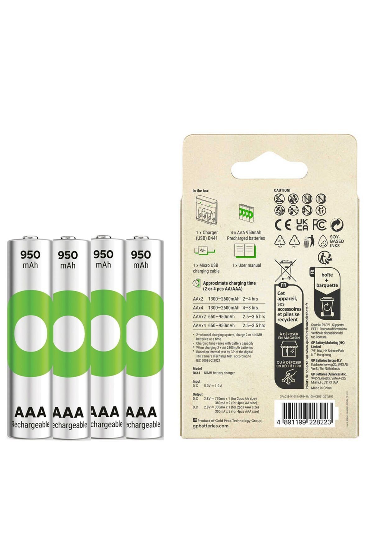 GP GPB441/100HCER21-2GTLB4 4x950 AAA Şarj Cihazı