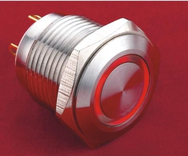 GQ16F-10E 16mm Metal Işıklı Buton NO:38 Turuncu