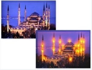 Hanezan 75x50cm Ezan Okuyan Ledli Kanvas Tablo