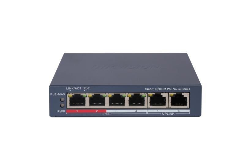 Hikvision DS-3E1106P-EI/M 4 Port 10/100 PoE Switch