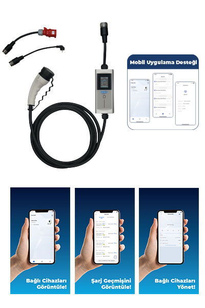 Hims HCTK-22-G Elektrikli Araç Şarj Cihazı Gümüş