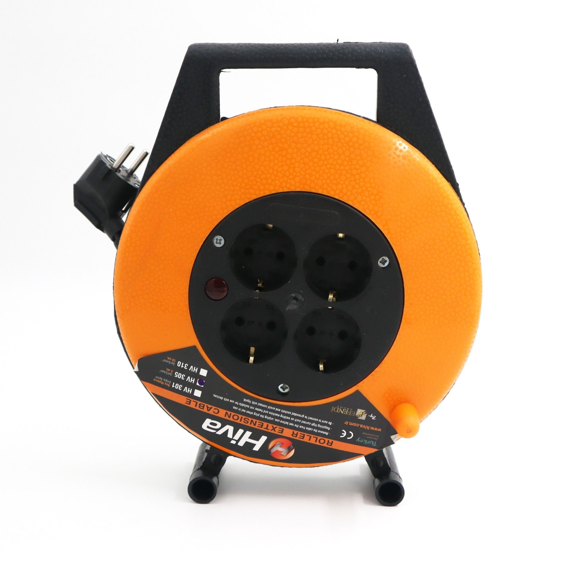 Hiva HV305 3x1.5mm Makaralı Uzatma Kablosu 5m.