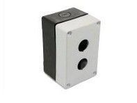 HJ9-2 Buton Kutusu Gri-Siyah 22mm İkili