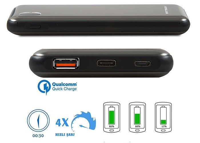 Hytech HP-C10PD 10000mAh Siyah Powerbank