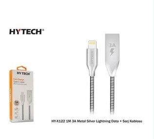 Hytech HY-X122 1m 3A M.Silver Lightning Data+Şarj