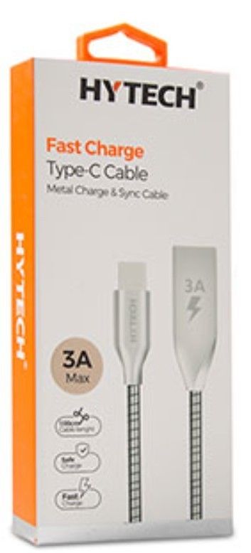 Hytech HY-X124 1m 3A Metal Silver Type-C Data+Şarj