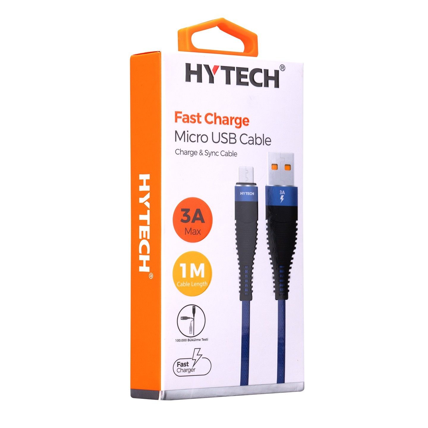 Hytech HY-X225 1m 3A MicroUSB Lacivert Data+Şarj