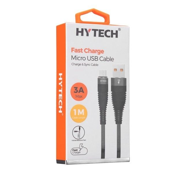 Hytech HY-X225 1m 3A MicroUSB Gri Data+Şarj