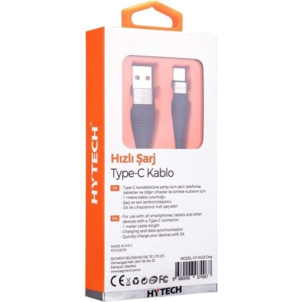 Hytech HY-X425 1m 3A Type-C Lacivert Data+Şarj
