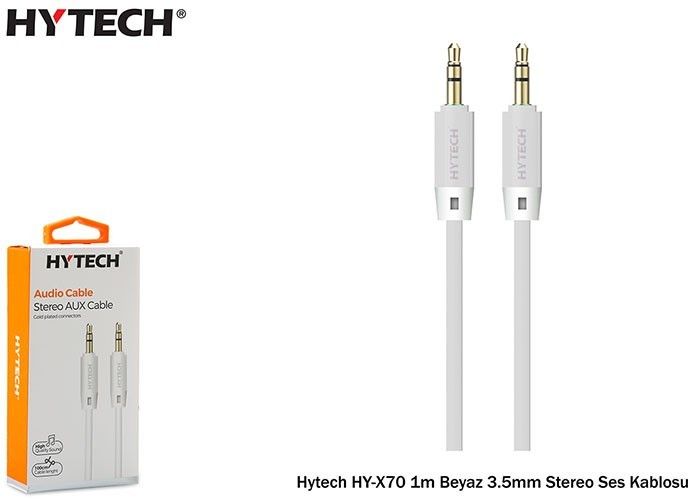 Hytech HY-X70 1m Beyaz 3.5mm Stereo E-E Kablo