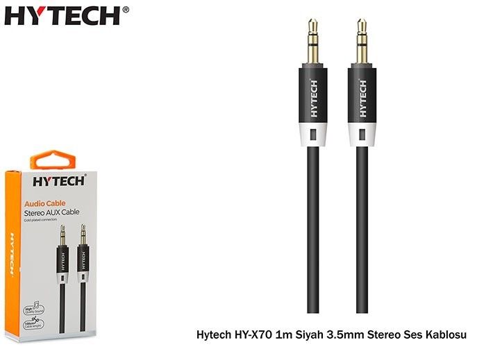 Hytech HY-X70 1m Siyah 3.5mm Stereo E-E Kablo