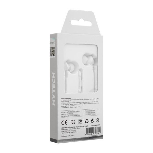Hytech HY-XK30 Beyaz Mikrofonlu Kulakiçi Kulaklık
