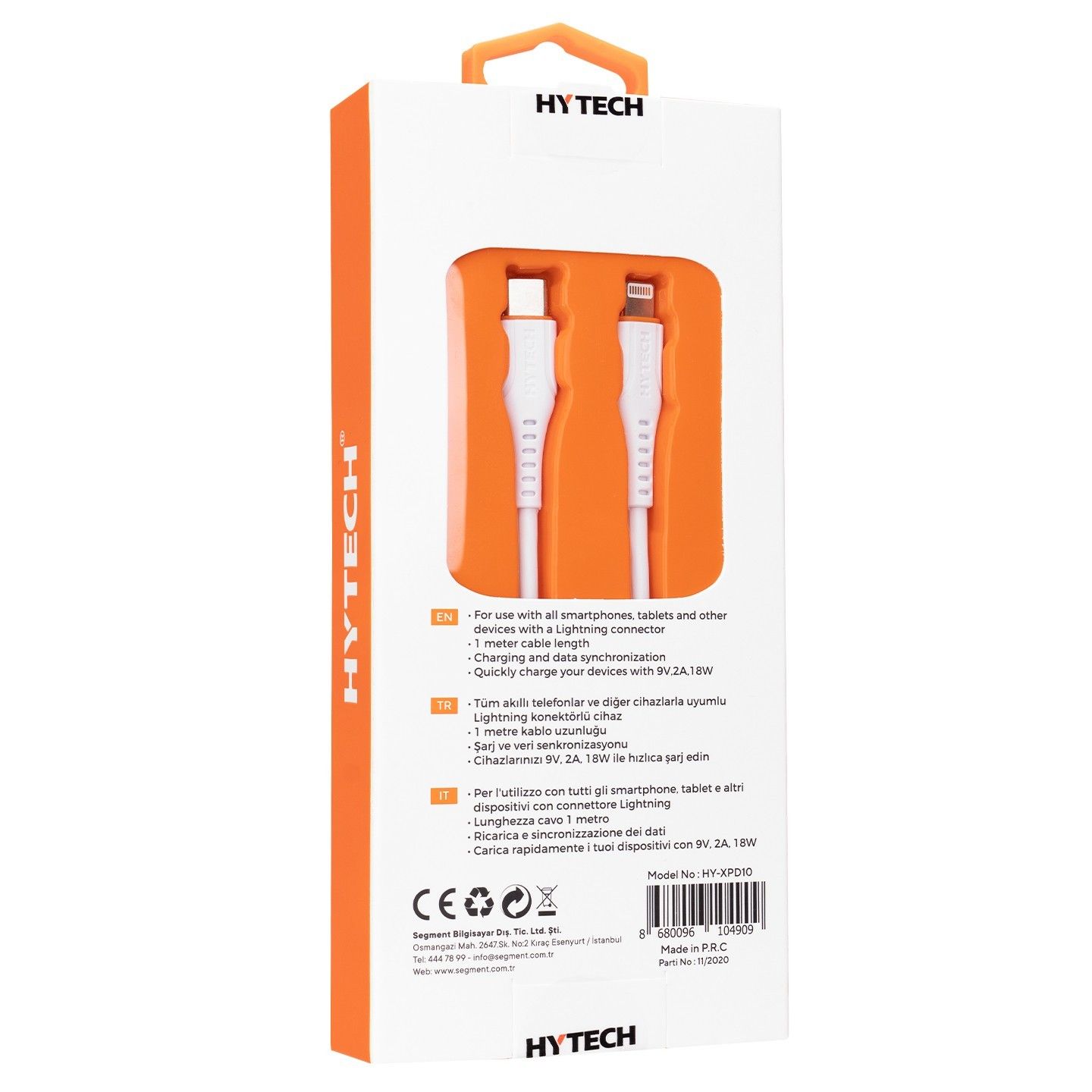 Hytech HY-XPD10 PD 1m Type-C Data+Şarj Kablosu