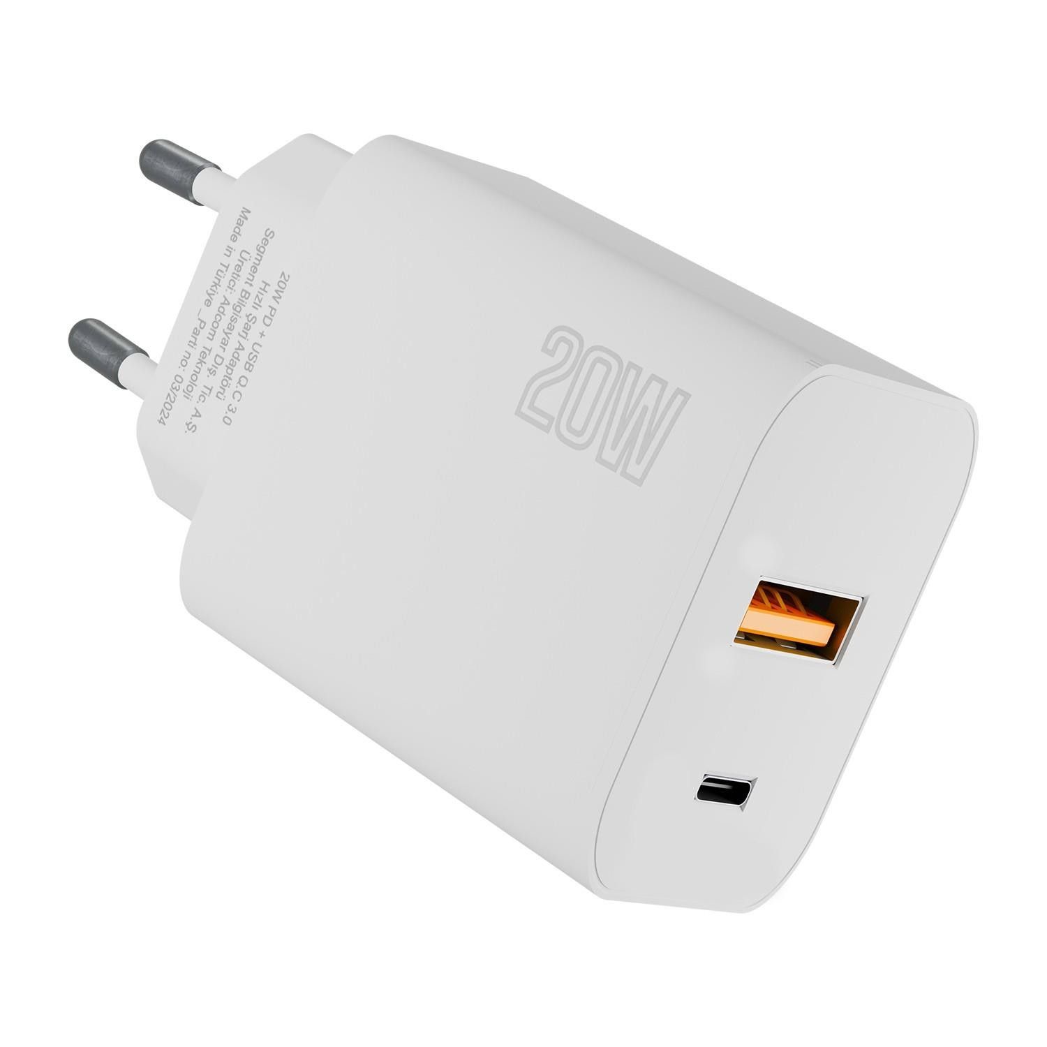 Hytech HY-XT75 20W PD+QC 3.0 Hızlı Şarj Adaptörü