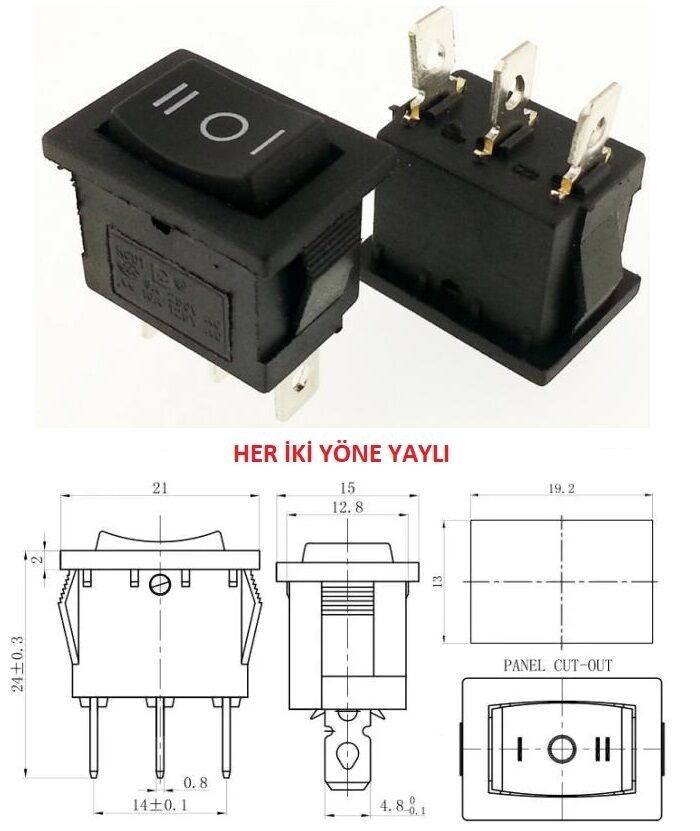 IC117 Tekli Işıksız 2 Yönlü Yaylı Buton