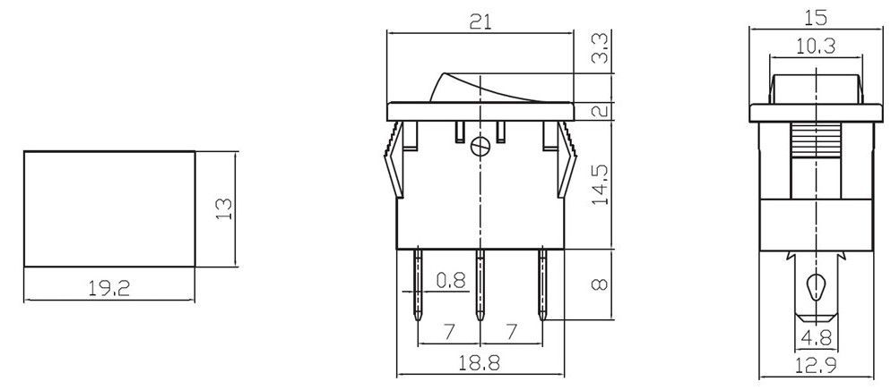 IC118A  Mini Işıklı 12V Ledli Anahtar ON-OFF 3P