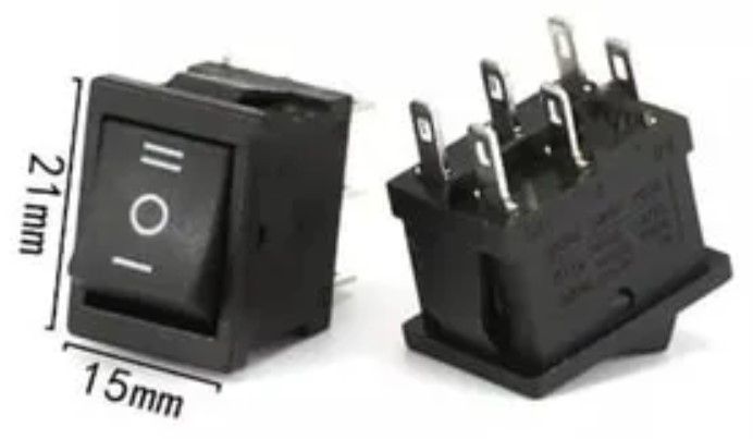 IC121-6 Mini Işıksız Anahtar ON-OFF 6P Siyah