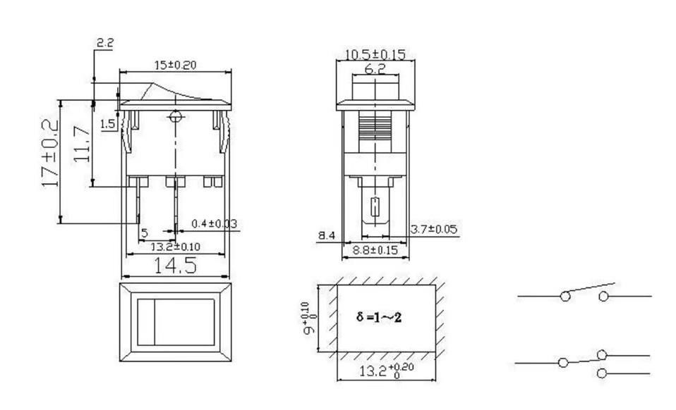 IC125B-5 Mini Işıksız Anahtar I-0-II 3P Siyah