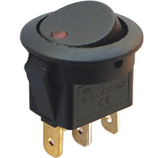 IC132A Yuvarlak Beyaz Ledli 12V Anahtar 3P