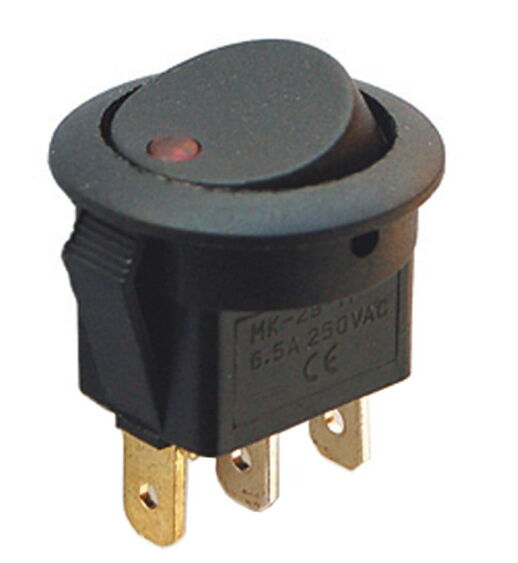 IC132A Yuvarlak Sarı Ledli 12V Anahtar 3P