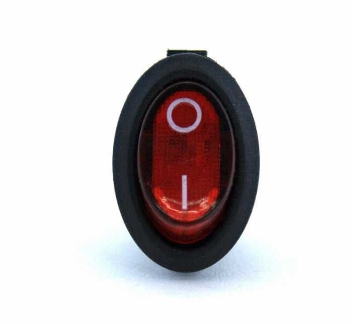IC134B Oval Işıklı Kırmızı 0/1 Anahtar